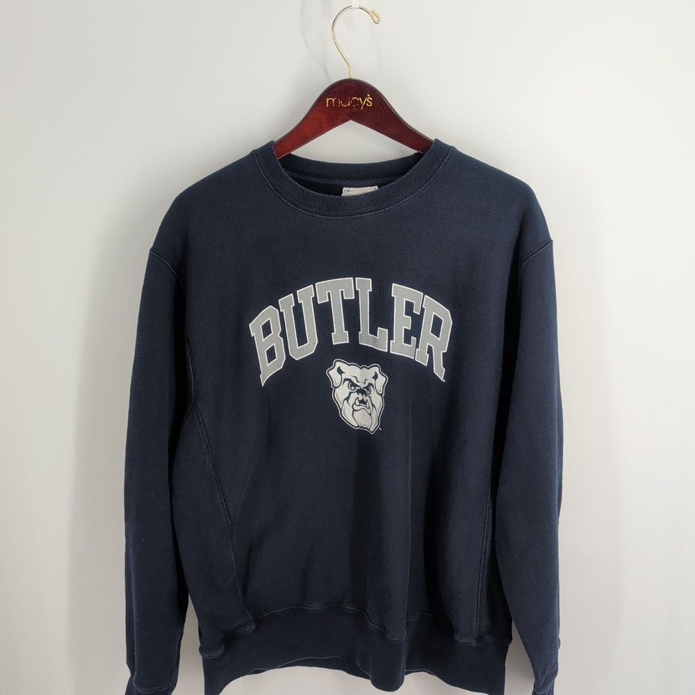Butler Bulldogs Basketball‎ NCAA Champion Pullover Sweatshirt Navy Blue Size L